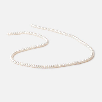 3.5mm Off White Center Drilled Freshwater Button Pearls 15 inch 139 pieces AA