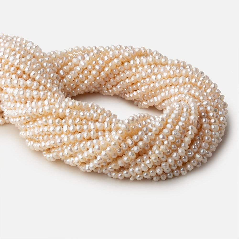 3.5mm Off White side drilled Baroque Freshwater Pearls 16 inch 155 pieces