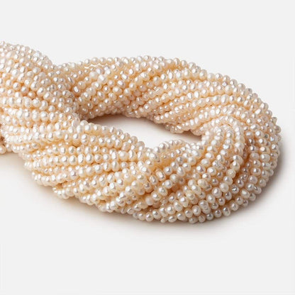 3.5mm Off White side drilled Baroque Freshwater Pearls 16 inch 155 pieces