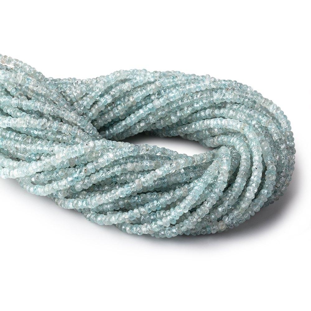3.5mm Pale Blue Zircon Faceted Rondelle Beads 13 inch 168 pieces
