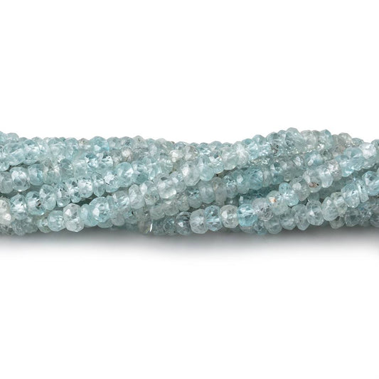 3.5mm Pale Blue Zircon Faceted Rondelle Beads 13 inch 168 pieces