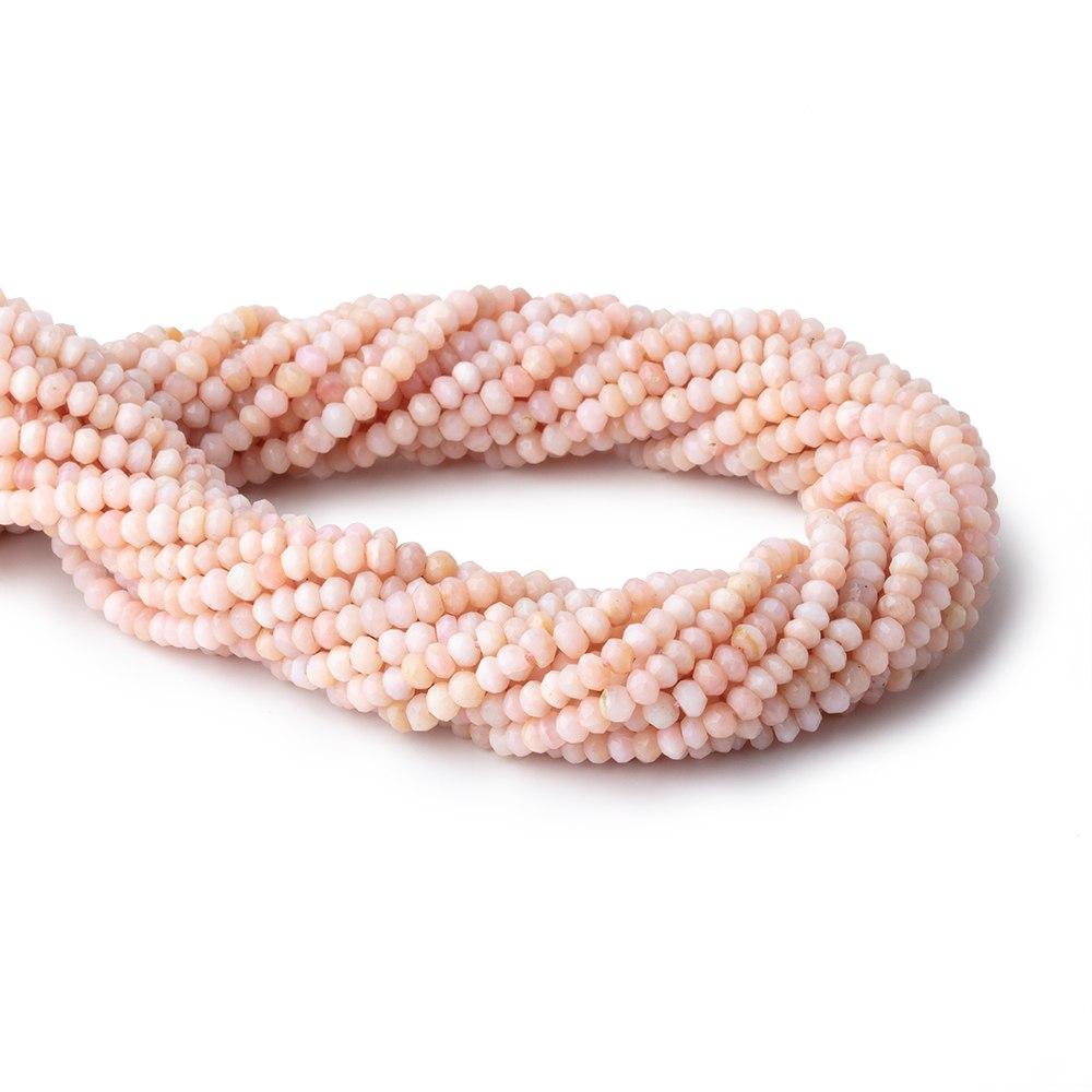 3.5mm Pink Peruvian Opal Faceted Rondelle Beads 13 inch 126 pieces