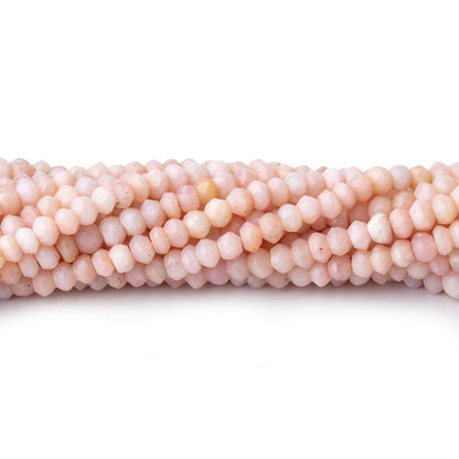 3.5mm Pink Peruvian Opal Faceted Rondelle Beads 13 inch 126 pieces