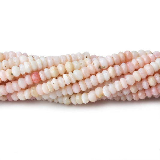 3.5mm Pink Peruvian Opal Faceted Rondelle Beads 14 inch 172 pcs