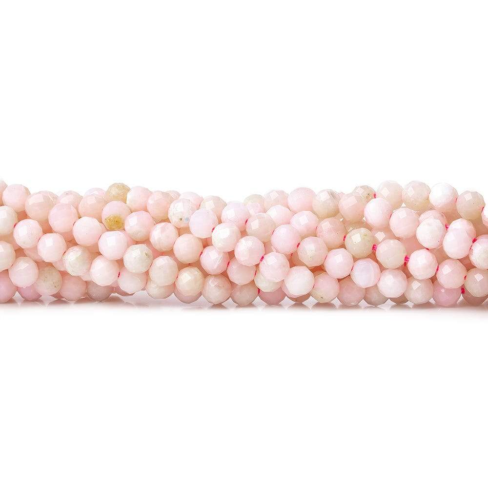 3.5mm Pink Peruvian Opal microfaceted rondelle beads 13 inch 95 pieces