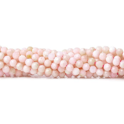 3.5mm Pink Peruvian Opal microfaceted rondelle beads 13 inch 95 pieces