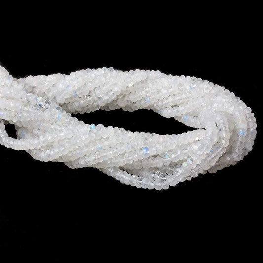 3.5mm Rainbow Moonstone Faceted Rondelle Beads 15.5 inch 120 pieces