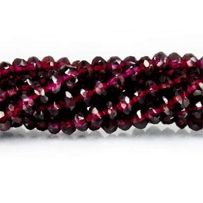 3.5mm Rhodolite Garnet Faceted Rondelle Beads 13 inch 95 pieces