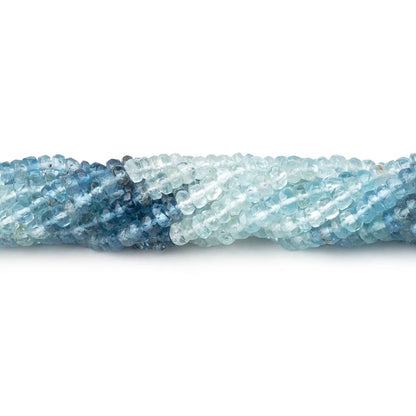 3.5mm Shaded Aquamarine Faceted Rondelle Beads 18 inch 239 pieces