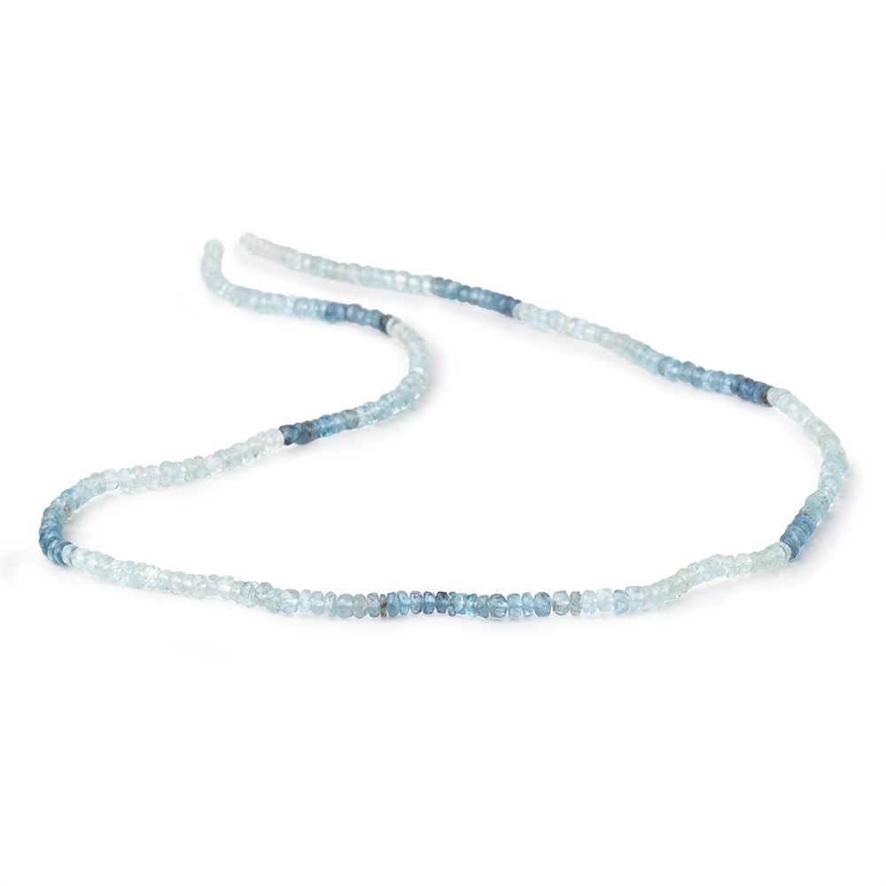 3.5mm Shaded Aquamarine Faceted Rondelle Beads 18 inch 239 pieces