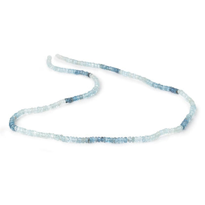 3.5mm Shaded Aquamarine Faceted Rondelle Beads 18 inch 239 pieces