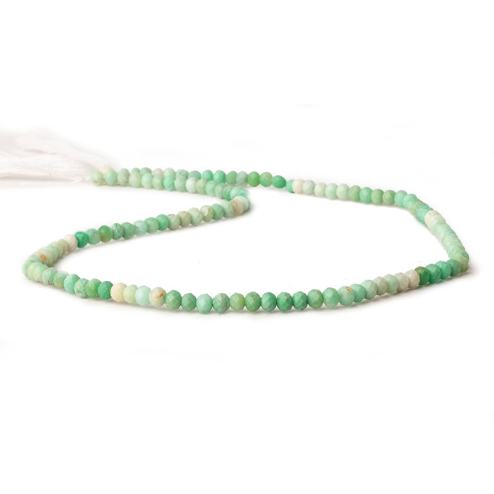 3.5mm Shaded Prase Opal micro faceted rondelles 13 inch 115 beads