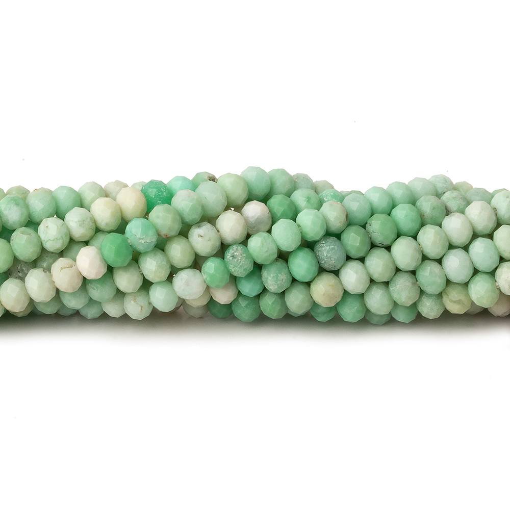 3.5mm Shaded Prase Opal micro faceted rondelles 13 inch 115 beads
