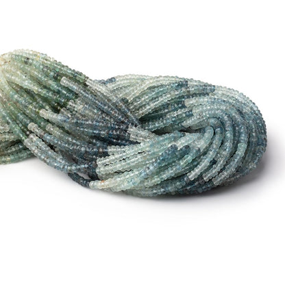 3.5mm Shaded Moss Aquamarine Faceted Rondelle 12.75 inch 166 Beads