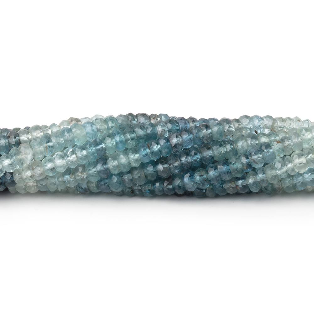 3.5mm Shaded Moss Aquamarine Faceted Rondelle 12.75 inch 166 Beads