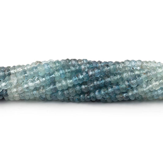3.5mm Shaded Moss Aquamarine Faceted Rondelle 12.75 inch 166 Beads