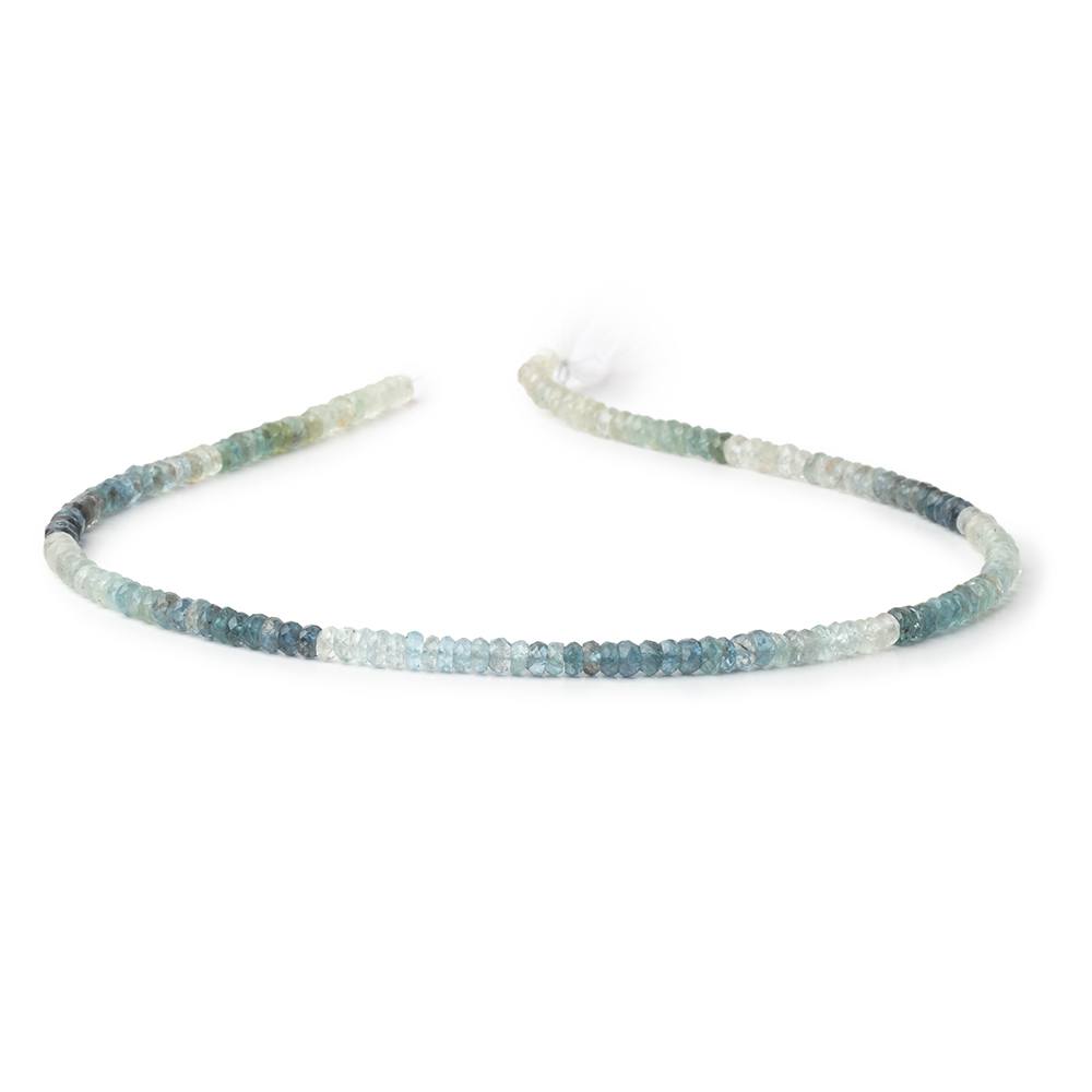 3.5mm Shaded Moss Aquamarine Faceted Rondelle 12.75 inch 166 Beads