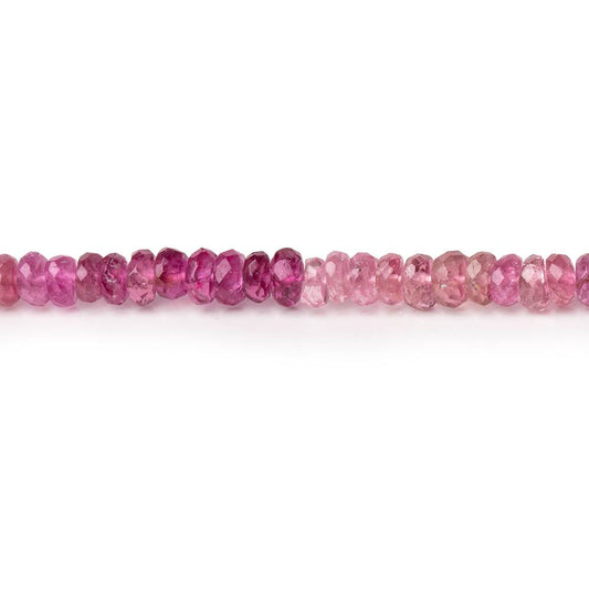 3.5mm Shaded Pink Tourmaline Faceted Rondelle Beads 14 inch 185 pieces AA