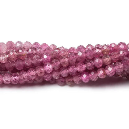3.5mm Shaded Pink Tourmaline Micro faceted rondelle beads 13 inch 115 pcs