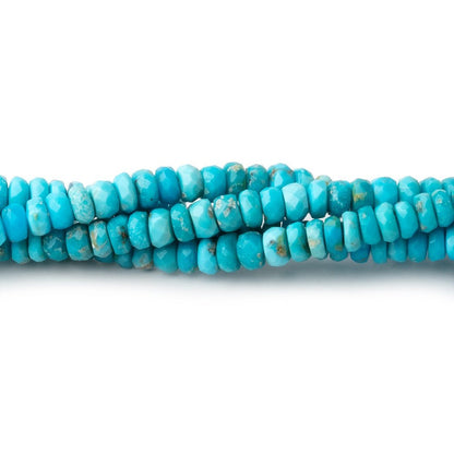 3.5mm Sleeping Beauty Turquoise Faceted Rondelle Beads 16 inch 206 pieces