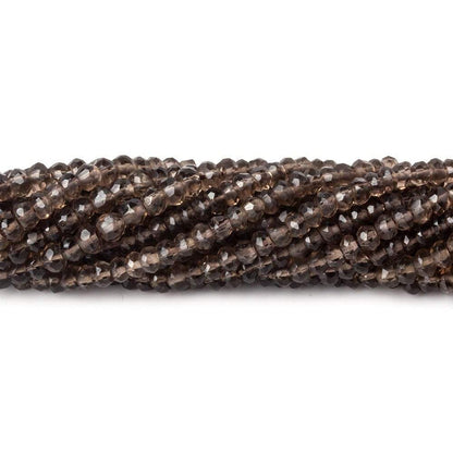 3.5mm Smoky Quartz Faceted Rondelles 13.5 inch 130 beads