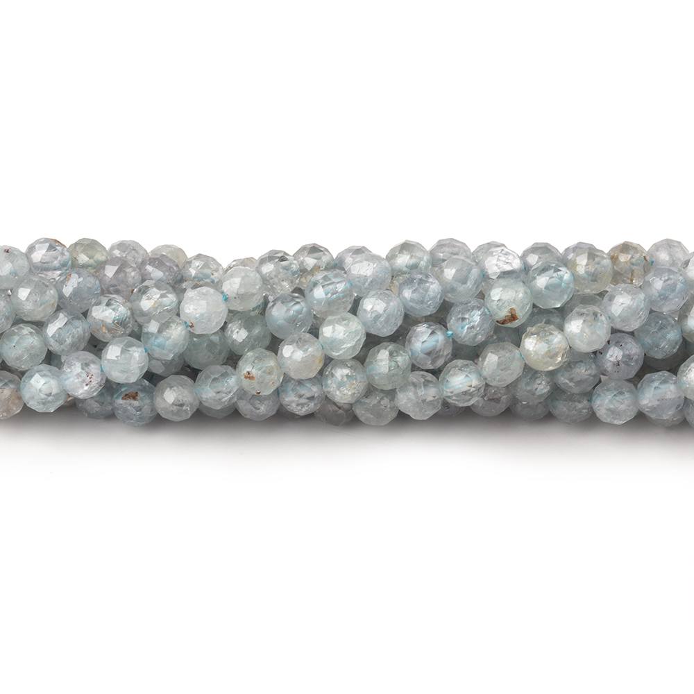 3.5mm Stormy Grey Zircon Micro Faceted Round Beads 12.5 inch 96 pieces