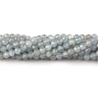 3.5mm Stormy Grey Zircon Micro Faceted Round Beads 12.5 inch 96 pieces