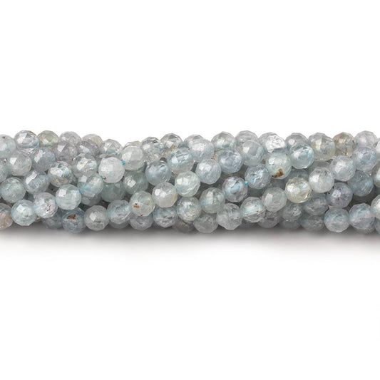 3.5mm Stormy Grey Zircon Micro Faceted Round Beads 12.5 inch 96 pieces