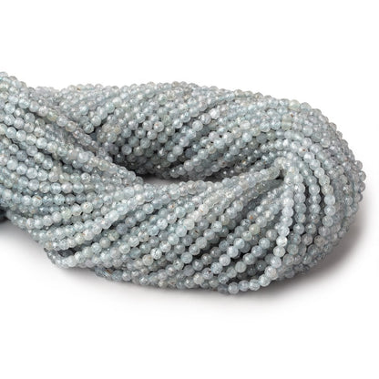 3.5mm Stormy Grey Zircon Micro Faceted Round Beads 12.5 inch 96 pieces