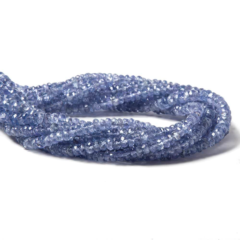3.5mm Tanzanite Faceted Rondelle Beads 14 inch 175 pieces