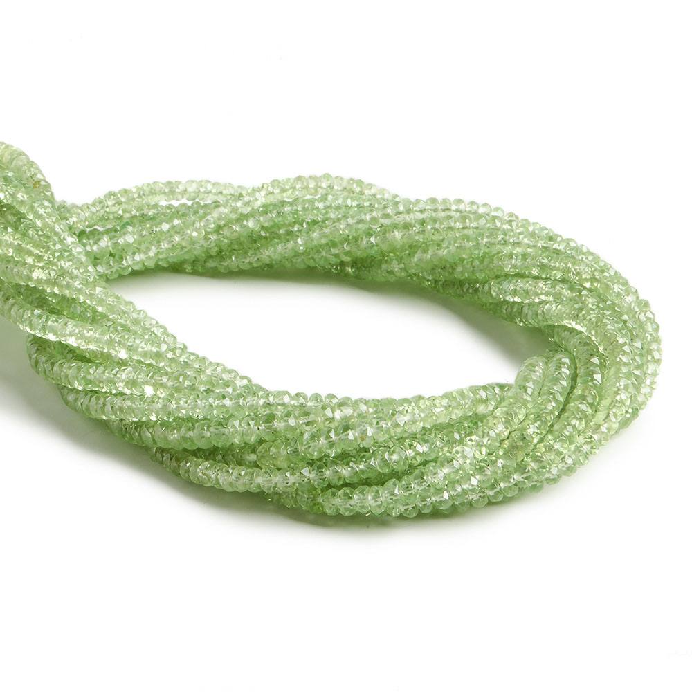 3.5mm Tsavorite Garnet faceted rondelle beads 13 inch 155 beads