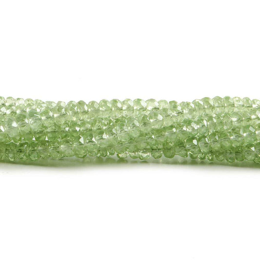 3.5mm Tsavorite Garnet faceted rondelle beads 13 inch 155 beads