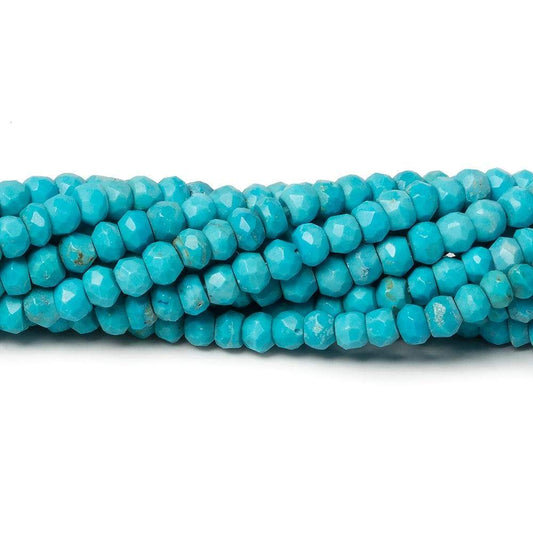 3.5mm Turquoise Howlite Faceted Rondelle Beads 13 inch 120 pcs
