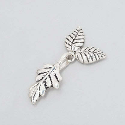 35x18mm Antiqued Sterling Silver Hook & Eye Clasp with Leaves 1 piece
