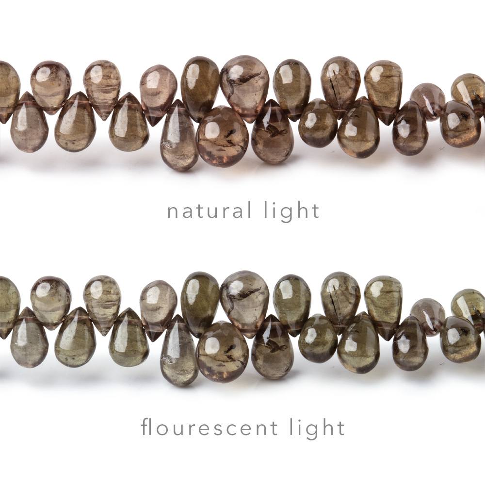 3.5x2-5x3mm Color Change Garnet Petite Plain Tear Drops 16 inch 230 Beads AAA