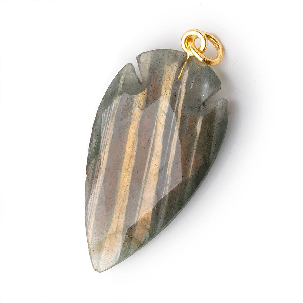 35x20mm Labradorite Faceted Arrowhead Focal Pendant 1 piece