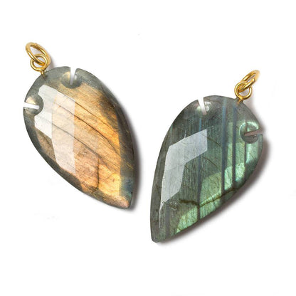 35x20mm Labradorite Faceted Arrowhead Focal Pendant 1 piece