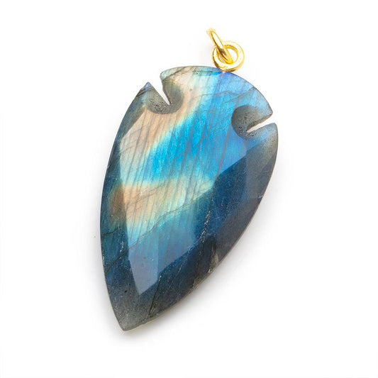 35x20mm Labradorite faceted Arrowhead Pendant 1 Focal