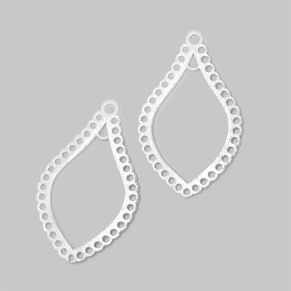 35x21mm Brushed Filigree Tear Drop Charm Set of 2 pieces