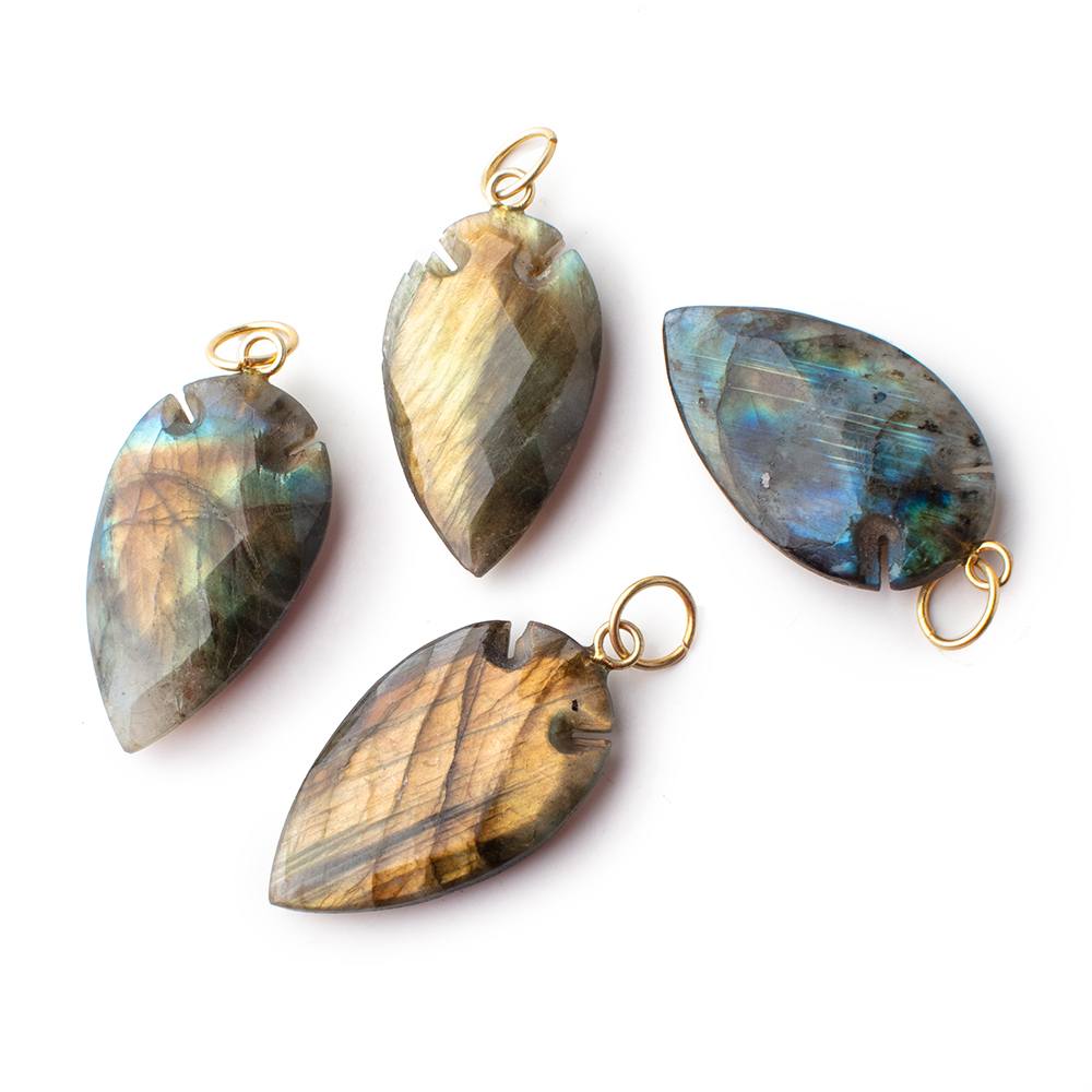 35x21mm Labradorite faceted Arrowhead Focal Pendant 1 piece