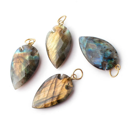 35x21mm Labradorite faceted Arrowhead Focal Pendant 1 piece