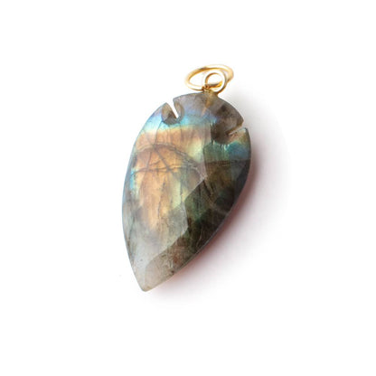 35x21mm Labradorite faceted Arrowhead Focal Pendant 1 piece
