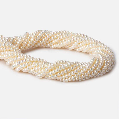 3.5x2.5mm Cream Off Round Freshwater Pearls 140 pcs
