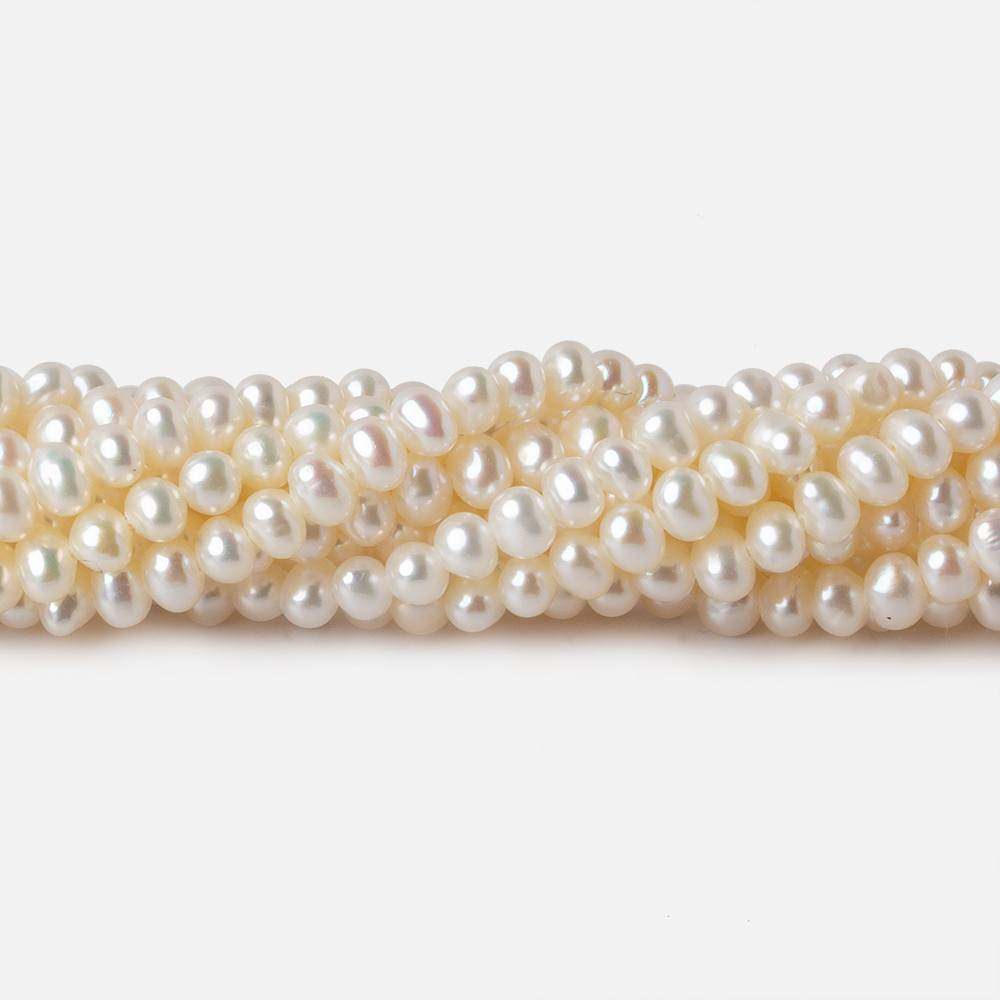 3.5x2.5mm Cream Off Round Freshwater Pearls 140 pcs