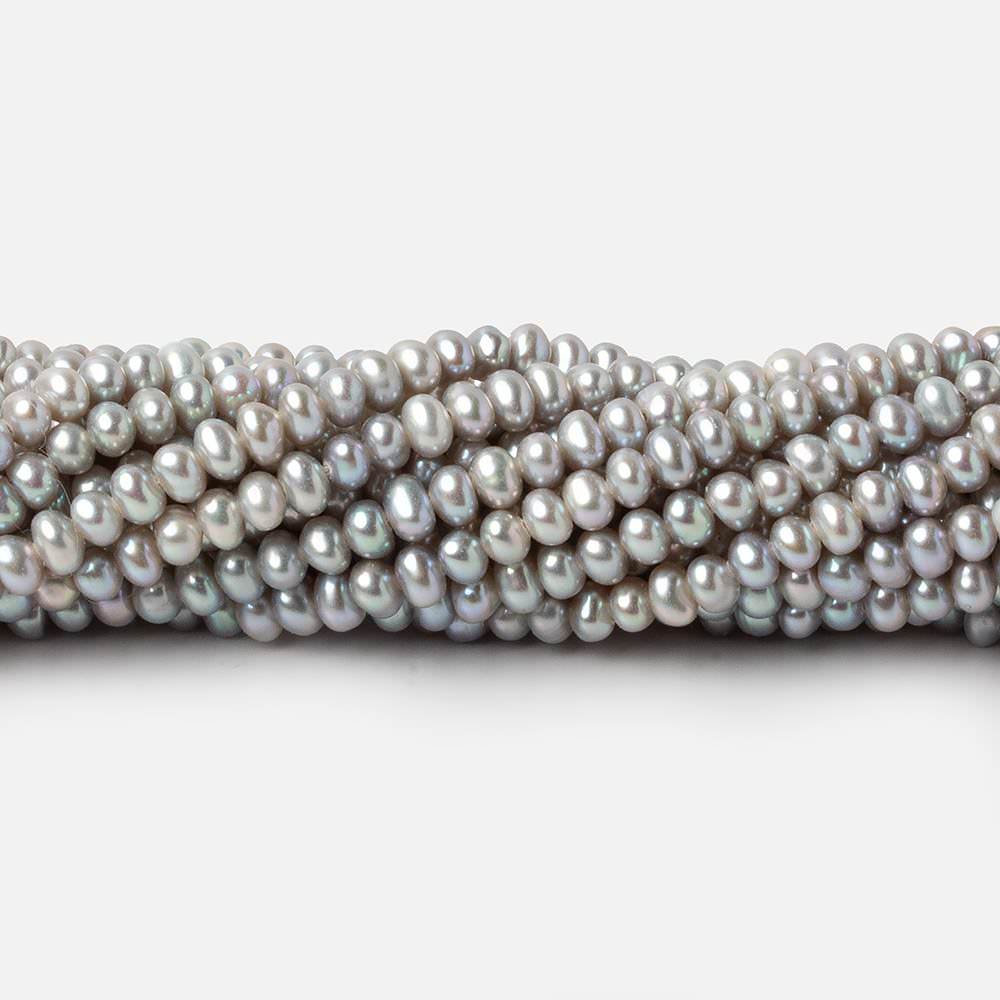 3.5mm Silver Off Round Side Drilled Freshwater Pearls 15.25 inch 153 pieces AAA