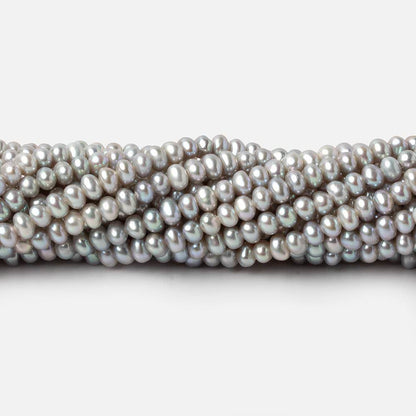 3.5mm Silver Off Round Side Drilled Freshwater Pearls 15.25 inch 153 pieces AAA