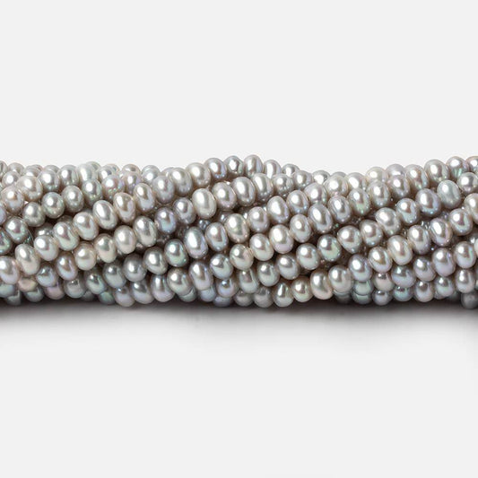 3.5mm Silver Off Round Side Drilled Freshwater Pearls 15.25 inch 153 pieces AAA