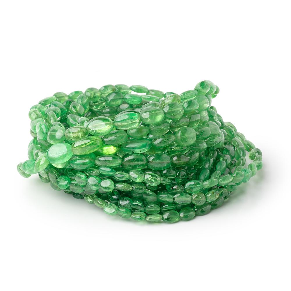 3.5x3-10x7mm Tsavorite Garnet Plain Oval Beads 18 inch 86 pieces AAA