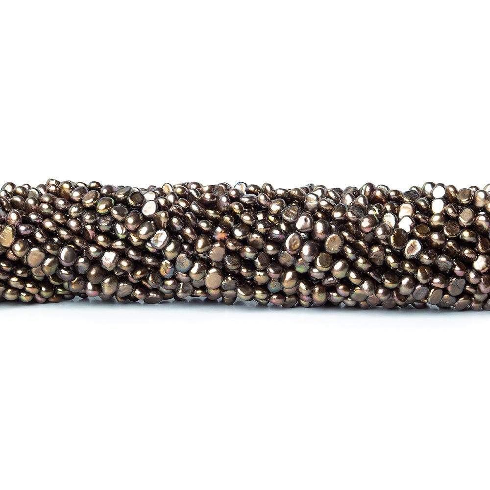 3.5x3-4x3mm Purplish Green Freshwater Pearl Side Drilled Baroque 15 inch 137 pcs