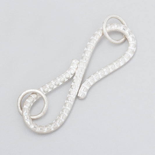 36x10mm Sterling Silver S Hook Ribbed Design 1 piece